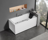 ALFI EAGO 5 ft Acrylic White Rectangular Whirlpool Bathtub w Fixtures - AM154ETL-L5