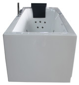 ALFI EAGO 6 ft Acrylic White Rectangular Whirlpool Bathtub w Fixtures - AM154ETL-L6