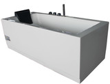 ALFI EAGO 6 ft Acrylic White Rectangular Whirlpool Bathtub w Fixtures - AM154ETL-R6