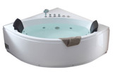 ALFI EAGO 5 Feet Rounded Modern Double Seat Corner Whirlpool Bath Tub with Fixtures - AM200