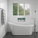 EAGO AM2140 6 Foot White Free Standing Air Bubble Bathtub With Chromatherapy LED lighting