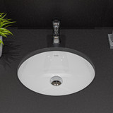 ALFI EAGO White Ceramic 18" x 15" Undermount Oval Bathroom Sink - BC224
