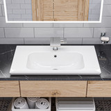 ALFI EAGO White Ceramic 32"x19" Rectangular Drop In Sink - BH003