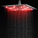 ALFI Brushed Nickel 12" Square Multi Color LED Rain Shower Head - LED12S-BN