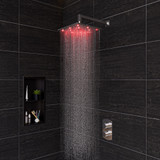 Alfi LED12S-BN Brushed Nickel 12" Square Multi Color LED Rain Shower Head