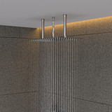 ALFI 20" Rectangular Brushed Solid Stainless Steel Ultra Thin Rain Shower Head - RAIN2012-BSS