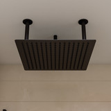 ALFI Matte Black Stainless Steel 20" Square Ultra-Thin Rain Shower Head - RAIN20S-BM