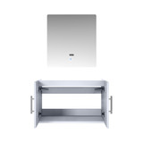 Lexora Geneva 30" Glossy White Single Wall Mount Vanity, no Top and 30" LED Mirror