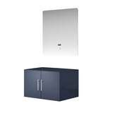 Lexora Geneva 30" Dark Grey Single Wall Mount Vanity Cabinet, no Top and 30" LED Mirror