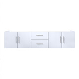 Lexora Geneva 72" Glossy White Wall Mount Vanity Cabinet Cabinet Only