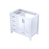 Lexora Jacques 36" White Vanity Cabinet Cabinet Only - Right Version