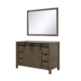 Lexora Marsyas 48" Rustic Brown Single Vanity Cabinet, no Top and 44" Mirror