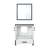 Lexora Ziva 30" White Single Vanity, no Top and 28" Mirror