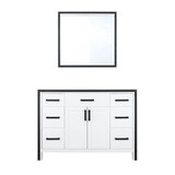 Lexora Ziva 48" White Single Vanity Cabinet, no Top and 34" Mirror