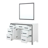 Lexora Ziva 48" White Single Vanity Cabinet, no Top and 34" Mirror