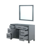 Lexora Ziva 48" Dark Grey Single Vanity Cabinet, no Top and 34" Mirror