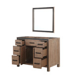 Lexora Ziva 48" Rustic Barnwood Single Vanity Cabinet, no Top and 34" Mirror