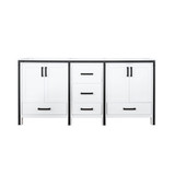 Lexora Ziva 72" White Vanity Cabinet Cabinet Only