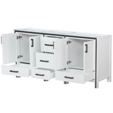 Lexora Ziva 72" White Vanity Cabinet Cabinet Only