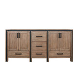 Lexora Ziva 72" Rustic Barnwood Vanity Cabinet Cabinet Only