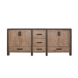 Lexora Ziva 80" Rustic Barnwood Vanity Cabinet Cabinet Only