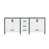 Lexora Ziva 84" White Vanity Cabinet Cabinet Only