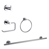 Lexora Bagno Nera 4-Piece Bathroom Accessory Set - Chrome