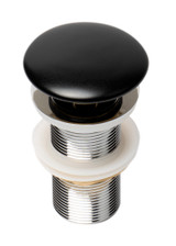 ALFI Black Matte Ceramic Mushroom Top Pop Up Drain for Sinks without Overflow - AB8055-BM