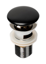 ALFI Black Matte Ceramic Mushroom Top Pop Up Drain for Sinks with Overflow - AB8056-BM