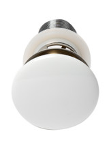 ALFI White Ceramic Mushroom Top Pop Up Drain for Sinks with Overflow - AB8056-W