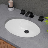 ALFI White 23" x 17" Oval Undermount Ceramic Sink - ABC602