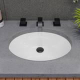 Alfi ABC602 White 23" x 17" Oval Undermount Ceramic Sink