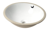 ALFI White 17" Round Undermount Ceramic Sink - ABC601