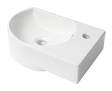 Alfi ABC119 White 16" x 10" Small Wall Mounted Ceramic Sink with Faucet Hole