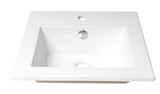 Alfi ABC801 White 17" x 17" Square Drop In Ceramic Bathroom Sink with Faucet Hole