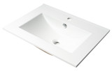 Alfi ABC803 White 24" x 18" Rectangular Drop In Ceramic Bathroom Sink with Faucet Hole