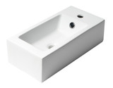 ALFI White 20" x 10" Small Rectangular Wall Mounted Ceramic Sink with Faucet Hole - ABC116
