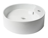 ALFI White 22" x 18" Oval Above Mount Ceramic Sink with Faucet Hole - ABC910