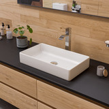 Alfi ABC902-W White 24" x 14" Modern Rectangular Above Mount Ceramic Sink