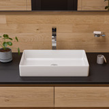 ALFI White 24" x 14" Modern Rectangular Above Mount Ceramic Sink - ABC902-W