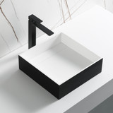ALFI Black Matte 14" Square Solid Surface Resin Sink - ABRS14SBM