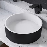 ALFI Black Matte 15" Round Solid Surface Resin Sink - ABRS15RBM