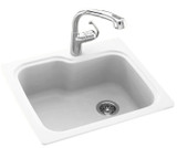 Swanstone 22 x 25 Undermount or Self-Rimming Single Bowl Sink in Bisque - KS02522SB.018