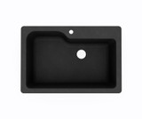 Swanstone KS03322SB.015 22 x 33  Undermount Or Drop-In Single Bowl Sink in Black Galaxy