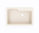 Swanstone KS03322SB.011 22 x 33 Undermount Or Drop-In Single Bowl Sink in Tahiti White