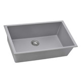 Ruvati 32 x 19 inch Granite Composite Undermount Single Bowl Kitchen Sink - Silver Gray - RVG2080GR