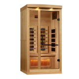 Golden Designs 1-2-Person Full Spectrum PureTech™ Near Zero EMF FAR Infrared Sauna with Himalayan Salt Bar (Canadian Hemlock) - GDI-8010-03 Golden Designs 1-2-Person Full Spectrum PureTech™ Near Zero EMF FAR Infrared Sauna with Himalayan Salt Bar (Canadian Hemlock) - GDI-8010-03