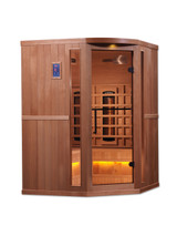 Golden Designs GDI-8035-03 3-Person Corner Full Spectrum PureTech Near Zero EMF FAR Infrared Sauna with Himalayan Salt Bar (Canadian Hemlock)