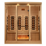 Golden Designs 4-Person Full Spectrum PureTech™ Near Zero EMF FAR Infrared Sauna with Himalayan Salt Bar (Canadian Hemlock) - GDI-8040-03
