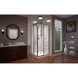 DreamLine Cornerview 36 in. D x 36 in. W  x 76 3/4 in. H Framed Sliding Shower Enclosure in Brushed Nickel with White Acrylic Kit
